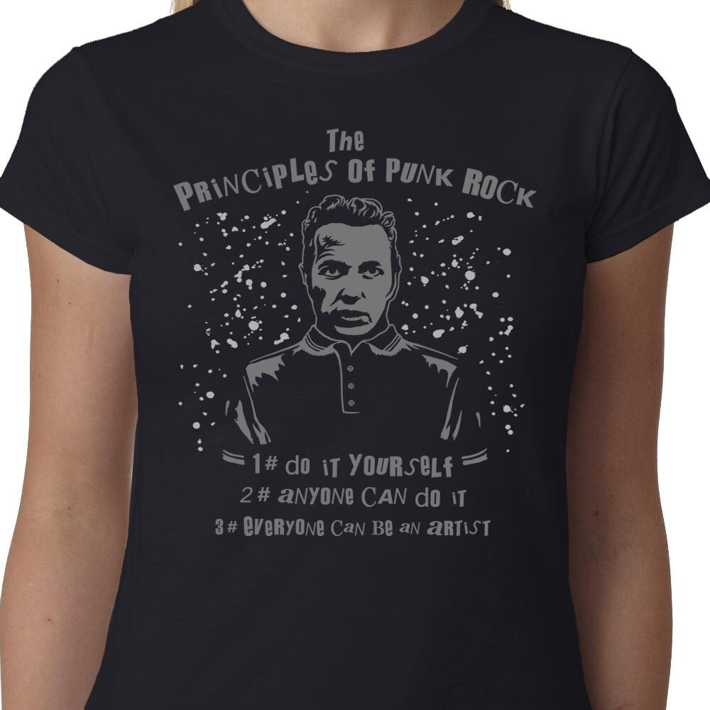 Principles of Punk Rock Joe Strummer ladies t shirt Properganda Clothing